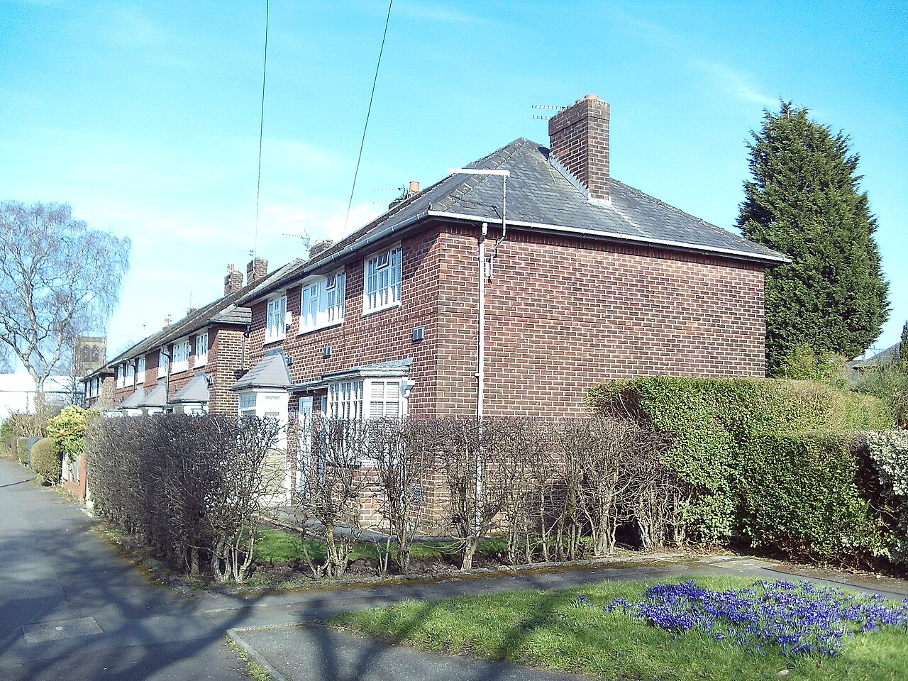 Red-brick houses on Princess Road in West Didsbury, Manchester