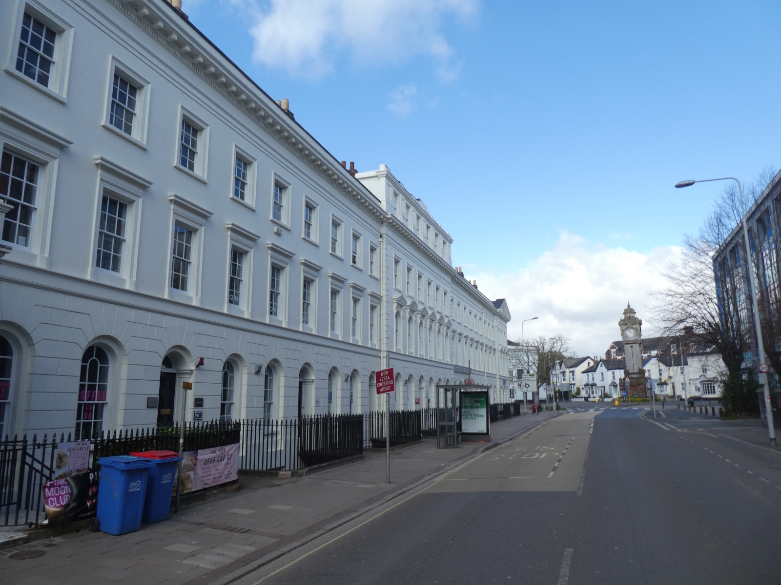 A terrace of houses in Queen Street, Exeter